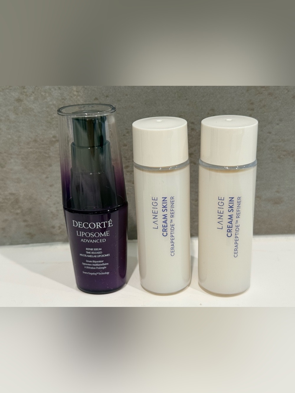Decorté Liposome Advanced Repair Serum & Laneige Cream Skin Cerapeptide Refiner